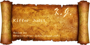 Kiffer Judit névjegykártya